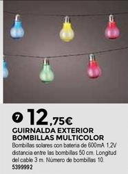Oferta de Bigmat - Guirnalda Exterior Bombillas Multicolor por 12,75€ en BigMat