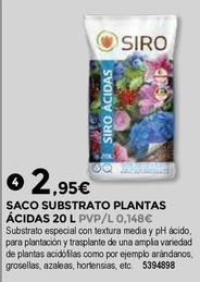 Oferta de Siro - Saco Substrato Plantas Ácidas por 2,95€ en BigMat