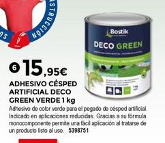 Oferta de Bostik - Adhesivo Césped Artificial Deco Green Verde por 15,95€ en BigMat