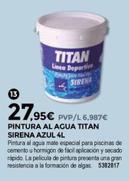 Oferta de Bigmat - Pintura Al Agua Titan Sirena Azul por 27,95€ en BigMat