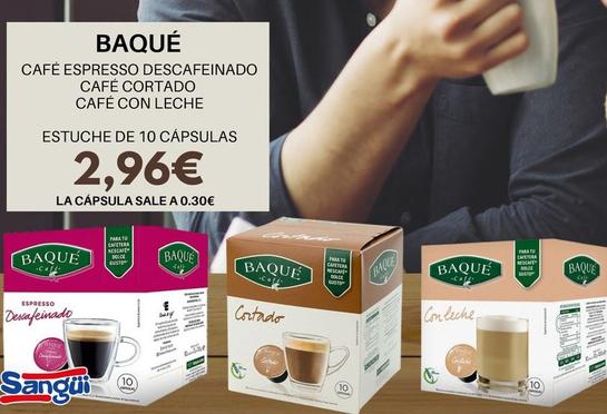 Oferta de Baqué Café - Espresso Descafeinado por 2,96€ en Sangüi
