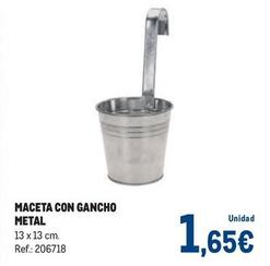 Oferta de Makro - Maceta Con Gancho Metal por 1,65€ en Makro