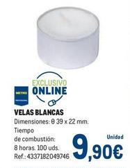 Oferta de Metro Professional - Velas Blancas por 9,9€ en Makro