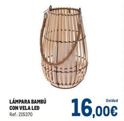 Oferta de Makro - Lámpara Bambú Con Vela Led por 16€ en Makro