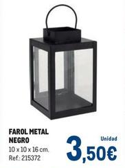 Oferta de Makro - Farol Metal Negro por 3,5€ en Makro