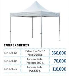 Oferta de Makro - Carpa 3 X 3 Metros Lona Cubierta por 110€ en Makro