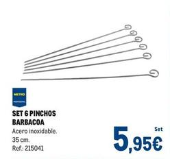 Oferta de Metro Professional - Set 6 Pinchos Barbacoa por 5,95€ en Makro