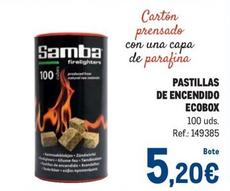 Oferta de Samba - Pastillas De Encendido Ecobox por 5,2€ en Makro
