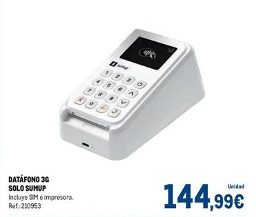 Oferta de Datáfono 3G Solo Sumup por 144,99€ en Makro