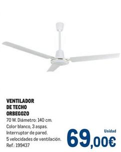 Oferta de Orbegozo - Ventilador De Techo por 69€ en Makro