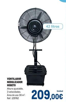 Oferta de Hobeto - Ventilador Nebulizador por 209€ en Makro