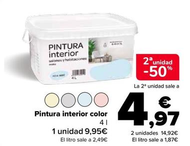 Oferta de Pintura Interior Color por 9,95€ en Carrefour