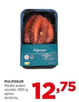 Oferta de Pulposur - Medio Pulpo Cocido por 12,75€ en Alimerka