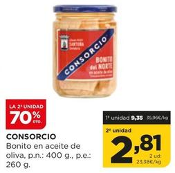 Oferta de Consorcio - Bonito En Aceite De Oliva por 9,35€ en Alimerka