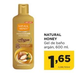 Oferta de Natural Honey - Gel De Baño Argán por 1,65€ en Alimerka