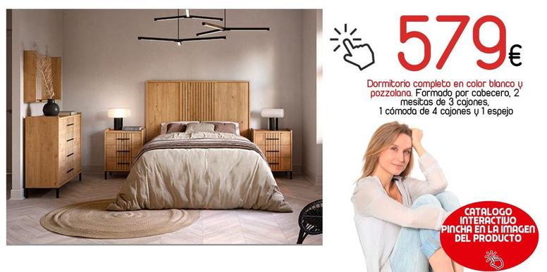 Oferta de Dormitorio Completo En Color Blanco Y Pozzolana por 579€ en Muebles Hnos. García