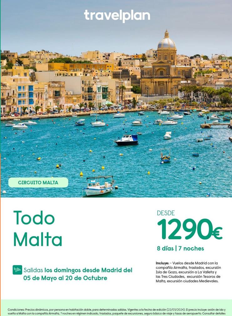 Oferta de Travelplan - Todo Malta por 1290€ en Travelplan