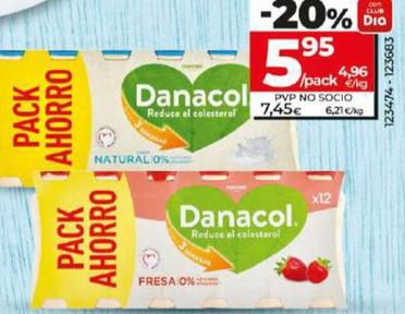 Oferta de Danone - Danacol Natural / De Fresa por 2,95€ en Dia
