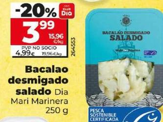 Oferta de Dia Mari Marinera - Bacalao Desmigado Salado por 3,99€ en Dia