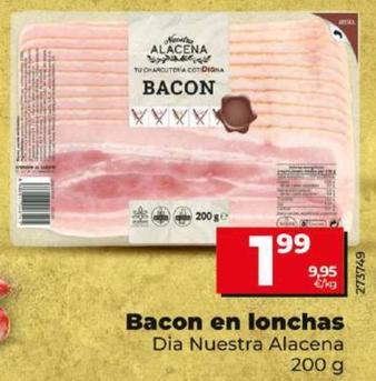 Oferta de Dia Nuestra Alacena - Bacon En Lonchas por 1,99€ en Dia