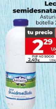 Oferta de Asturiana - Leche Semidesnatada por 2,29€ en Dia