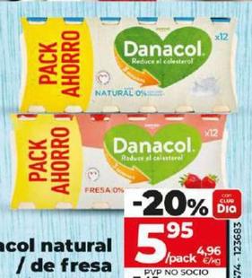 Oferta de Danone - Danacol Natural / De Fresa por 5,95€ en Dia
