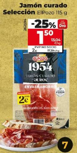 Oferta de El Pozo - Jamon Curado Seleccion por 1,5€ en Dia