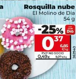 Oferta de El Molino De Dia - Rosquilla Nube por 0,37€ en Dia