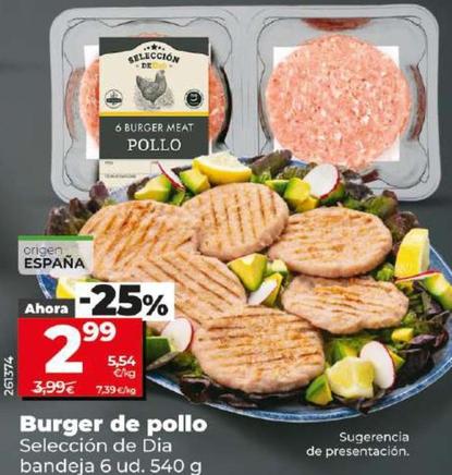 Oferta de Seleccion De Dia - Burger De Pollo por 2,99€ en Dia