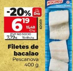 Oferta de Pescanova - Filetes De Bacalao por 6,19€ en Dia