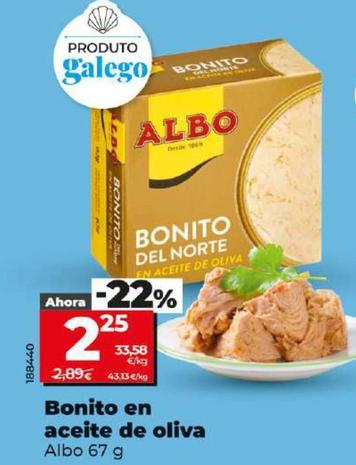 Oferta de Albo - Bonito En Aceite De Oliva por 2,25€ en Dia