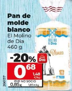 Oferta de El Molino De Dia - Pan De Molde Blanco por 0,68€ en Dia
