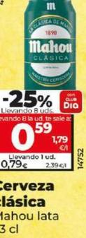 Oferta de Mahou - Cerveza Clasica por 0,79€ en Dia