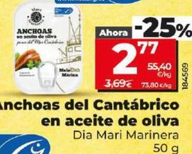 Oferta de Dia Mari Marinera - Anchoas Del Cantabrico En Aceite De Oliva por 2,77€ en Dia