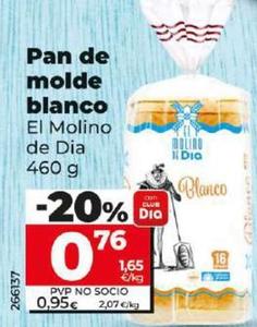 Oferta de El Molino De Dia - Pan De Molde Blanco por 0,76€ en Dia