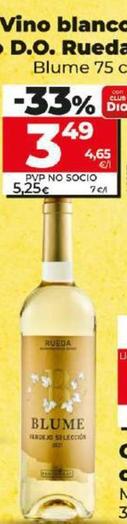 Oferta de Blume - Vino Blanco Verdejo D.o. Rueda por 3,49€ en Dia