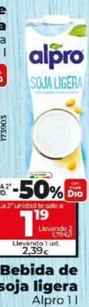 Oferta de Alpro - Bebida De Soja Ligera  por 2,39€ en Dia