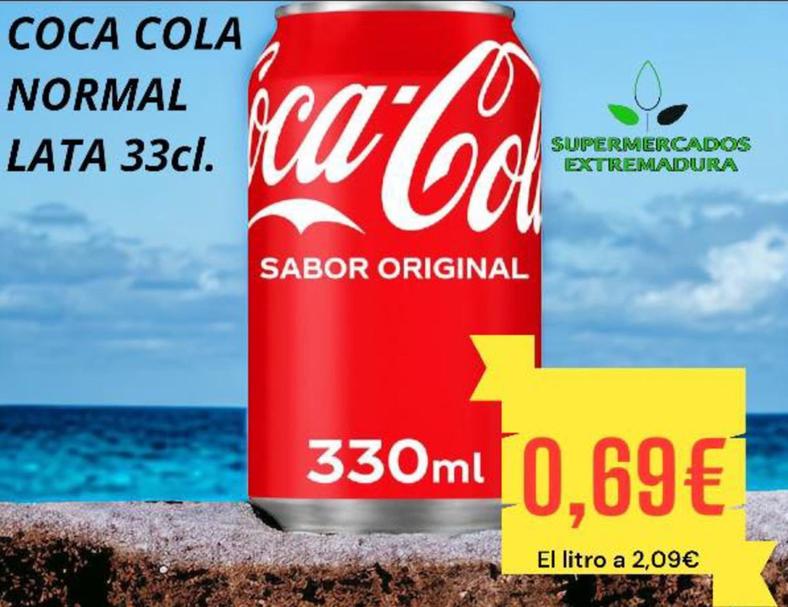 Oferta de Coca-cola - Normal Lata por 0,69€ en Supermercados Extremadura