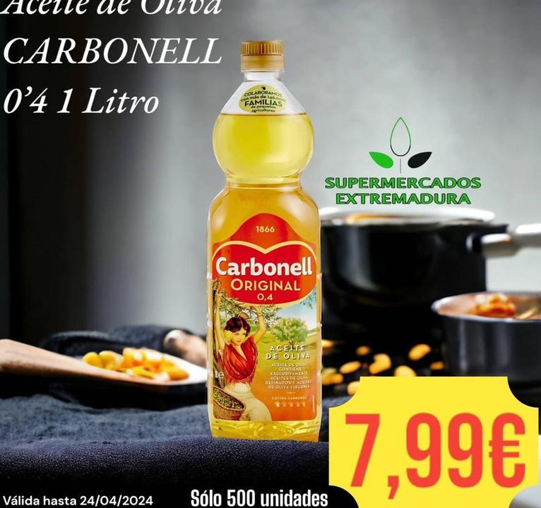 Oferta de Carbonell - Aceite De Oliva por 7,99€ en Supermercados Extremadura