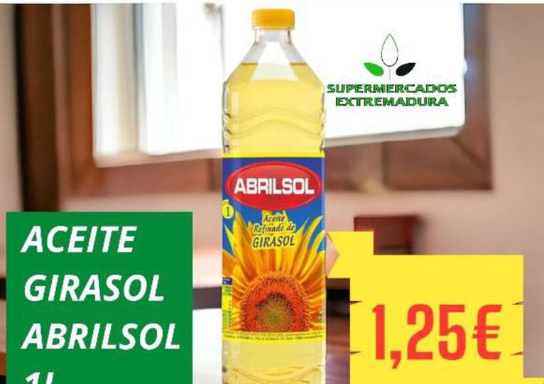 Oferta de Aceite Girasol por 1,25€ en Supermercados Extremadura