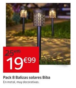 Oferta de Pack 8 Balizas Solares Biba por 19,99€ en Jardiland