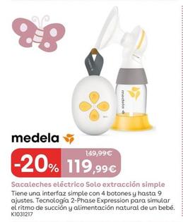 Oferta de Medela - Sacaleches Eléctrico Solo Extracción Simple por 119,99€ en ToysRus