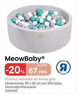 Oferta de Meowbaby - Piscina Redonda De Bolas Gris por 67,99€ en ToysRus