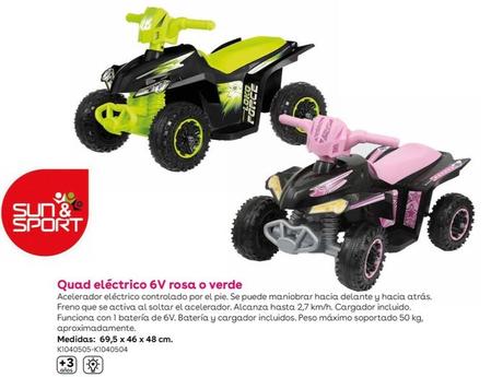 Oferta de Sun & Sport - Quad Electrico 6v Rosa O Verde en ToysRus