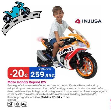 Oferta de Injusa - Moto Honda Respol 12v por 259,99€ en ToysRus