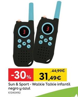 Oferta de Sun & Sport - Walkie Talkie Infantil Negro Y Azul por 31,49€ en ToysRus
