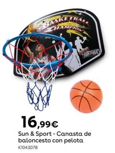 Oferta de Sun & Sport - Canasta De Baloncesto Con Pelota por 16,99€ en ToysRus