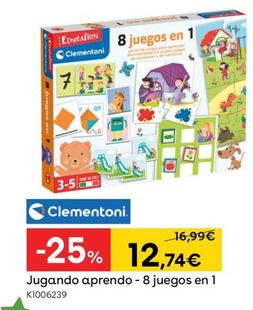 Oferta de Clementoni - Jugando Aprendo 8 Juegos En 1 por 12,74€ en ToysRus