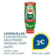 Oferta de Fairy - Lavavajillas Concentrado Poder Original por 3€ en Supermercados La Despensa