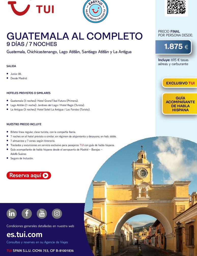 Oferta de Guatemala Al Completo por 1875€ en Tui Travel PLC